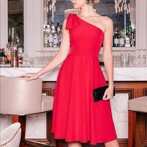 Gal Meets Glam Yvonne One Shoulder Bow Dress